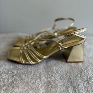 Marc Fisher Womens‎ Magnify2 Sandal Gold Size 8.5 M New